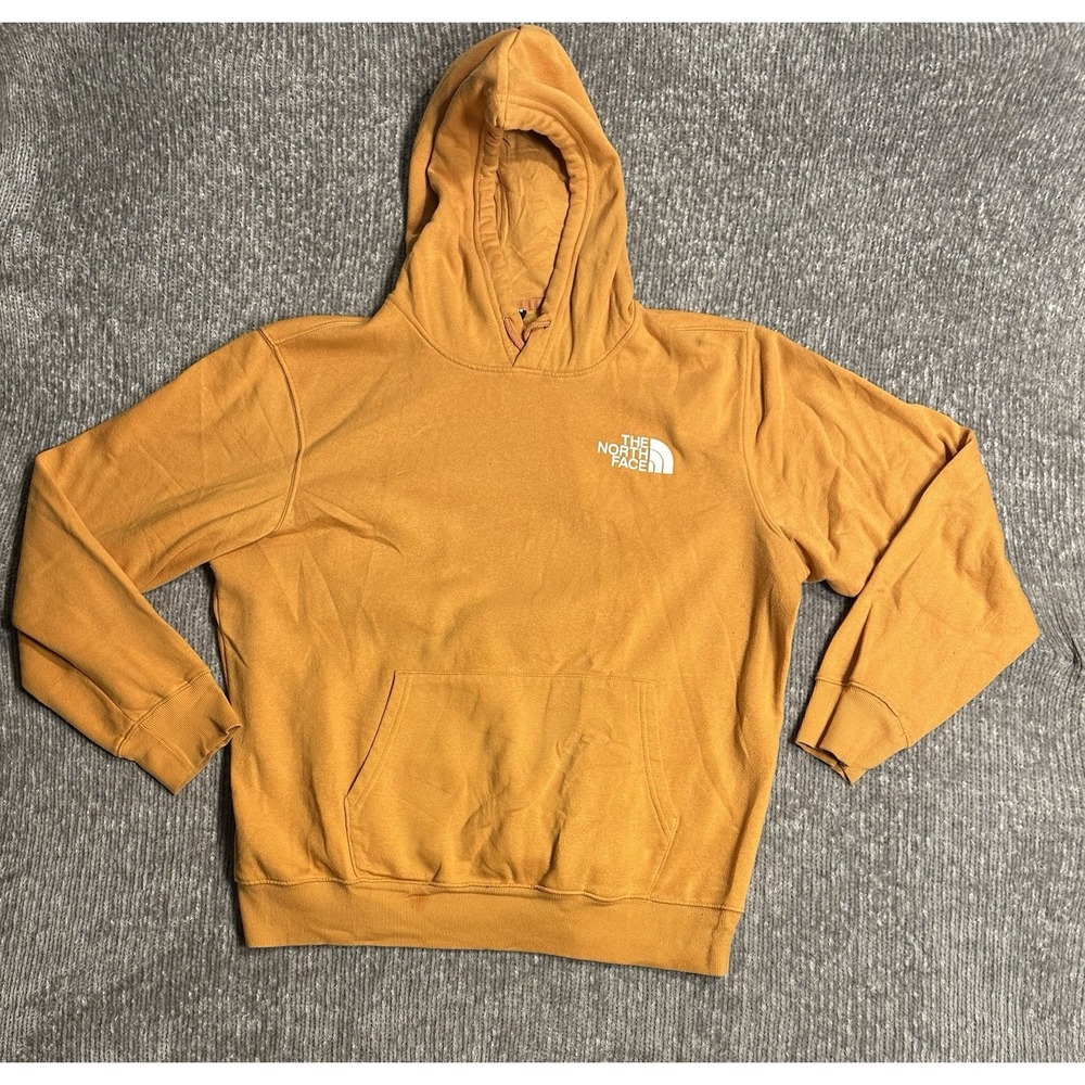 The North Face men's Box NSE logo Hoodie Sweatshirt size XL Cone Orange